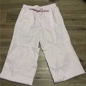 Women’s Poplin wide leg pajama pant, pink stripes